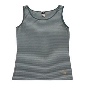 The North Face Striped Tank Top | Blue & Gray Performance Sleeveless Tee